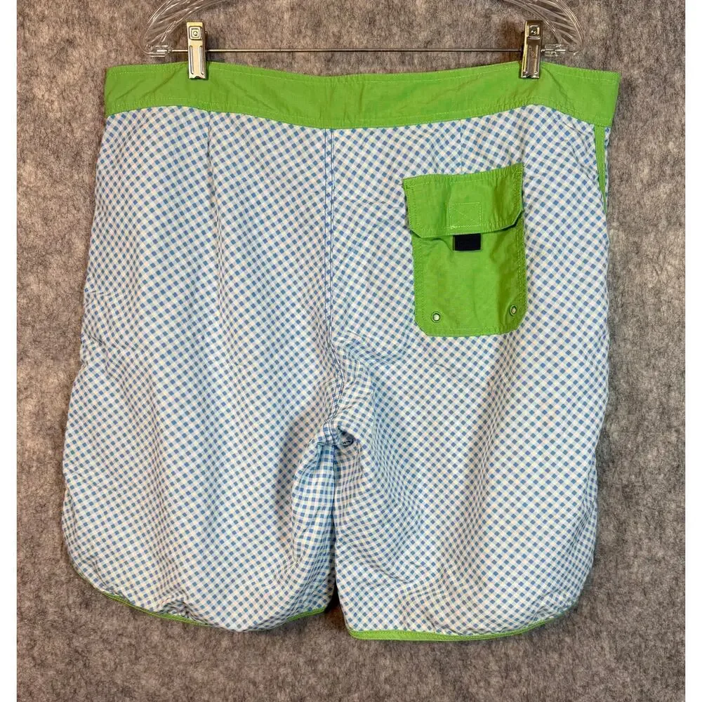 EUC Vineyard Vines Blue White Plaid Board Shorts No Lining Size 40